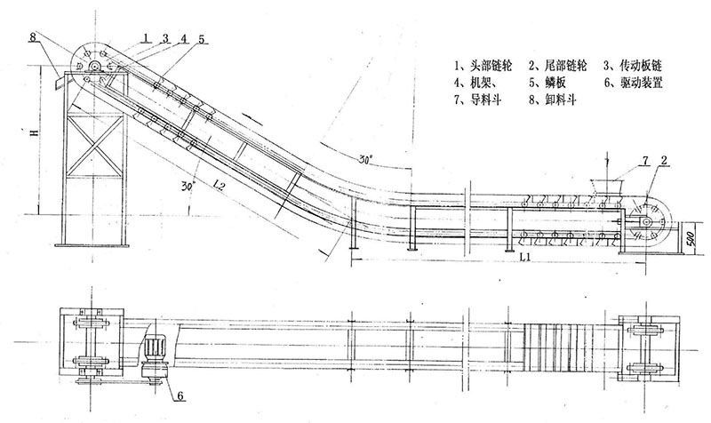 鏈板式輸送機圖紙